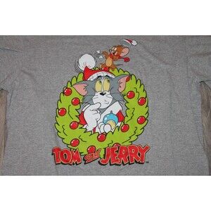 XXL Christmas Graphic Tee T-Shirt Tom and Jerry